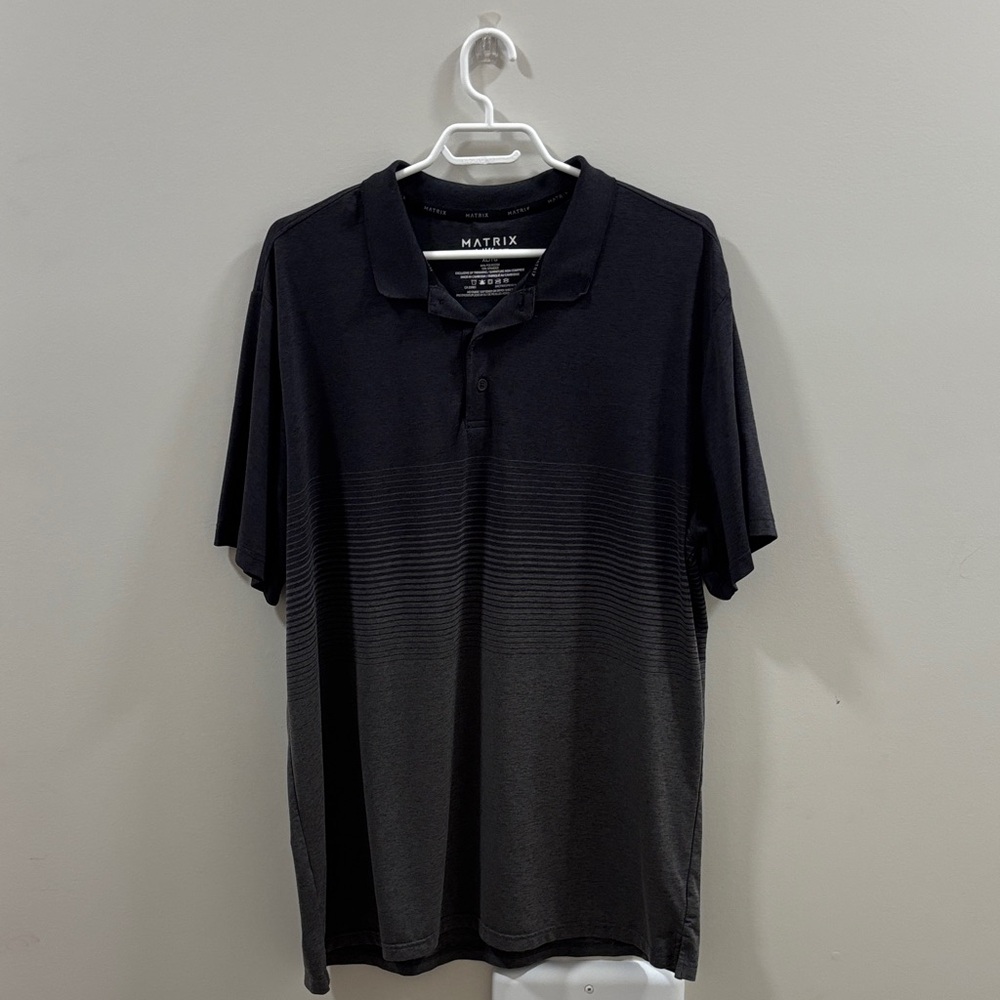Matix Men's Black and Gray Polo Shirt